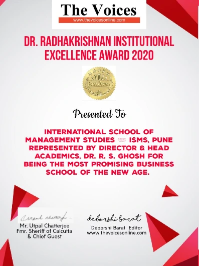 ISMS award certificate 2
