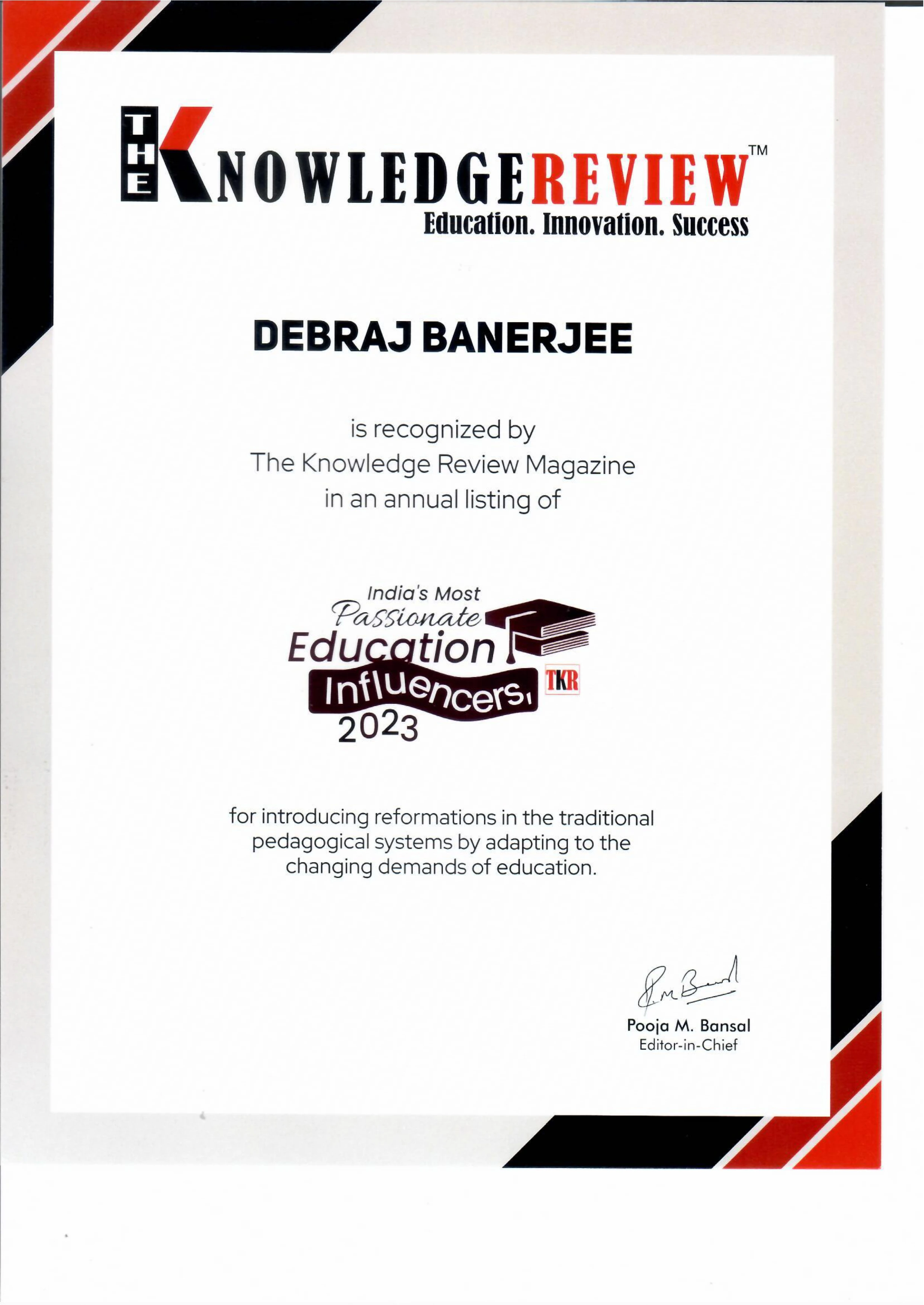 ISMS award certificate 3